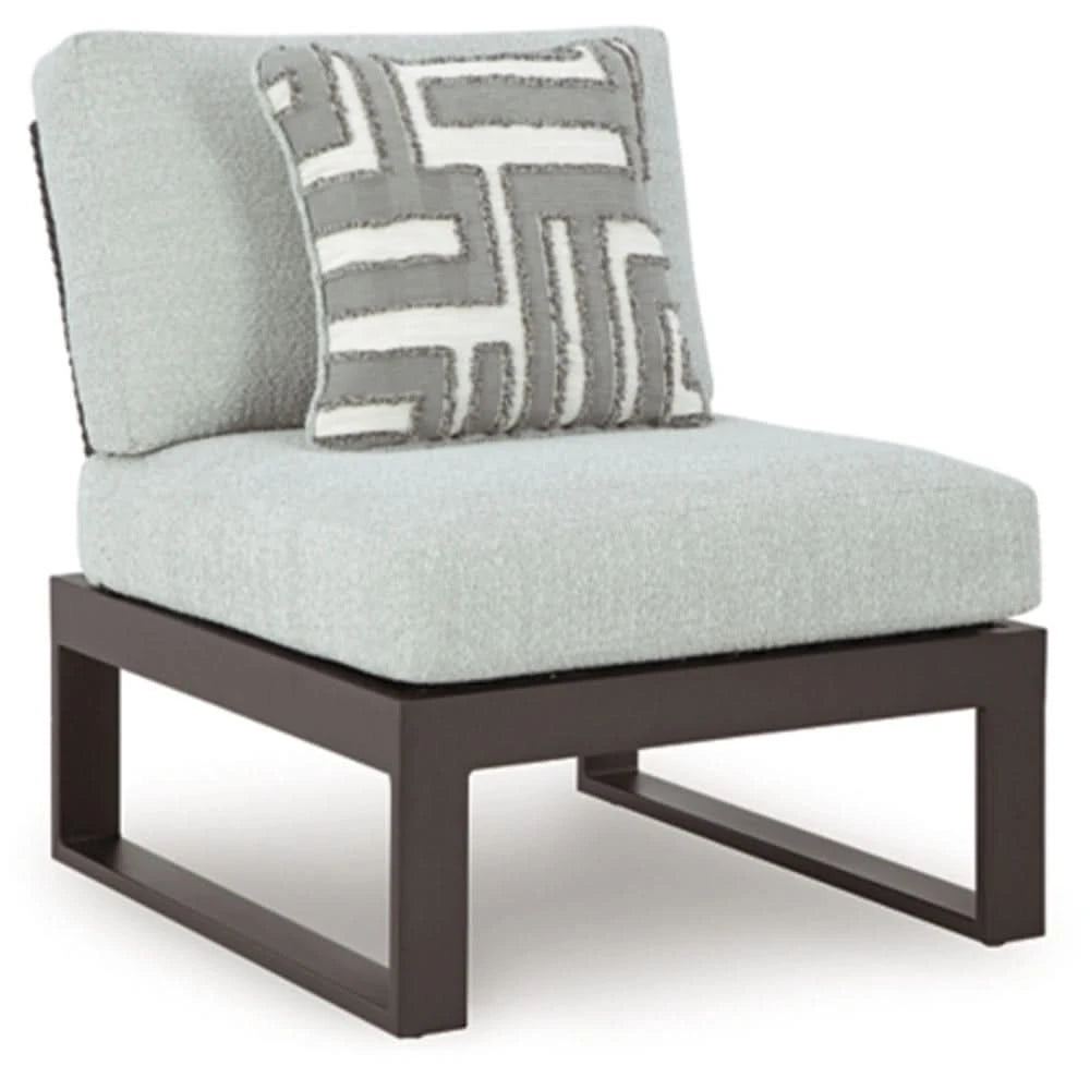 Paloma Black Outdoor 6-Piece Sectional with Cocktail Table and Nuvella+ Fabric