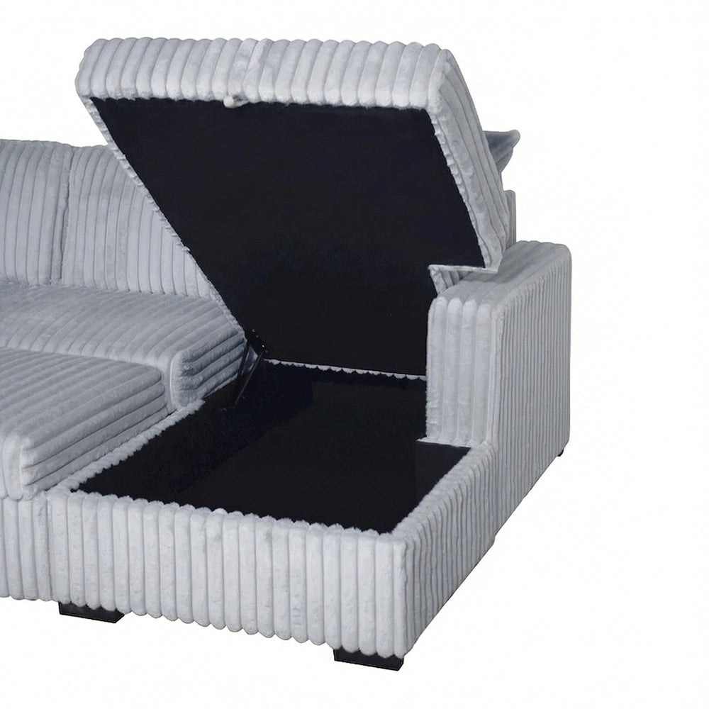 Paris Contemporary Corduroy 4-Piece Sectional with Chaise (Black or Mist Bliss)