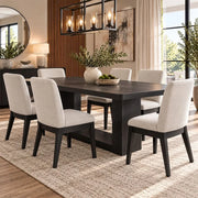 Parsons Black Modern 7-Piece 72-Inch Rectangular Dining Set