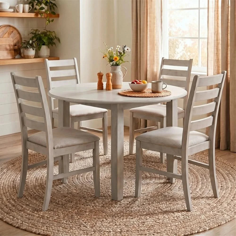 Pascal Driftwood Modern Farmhouse 47-Inch Round Dining Table