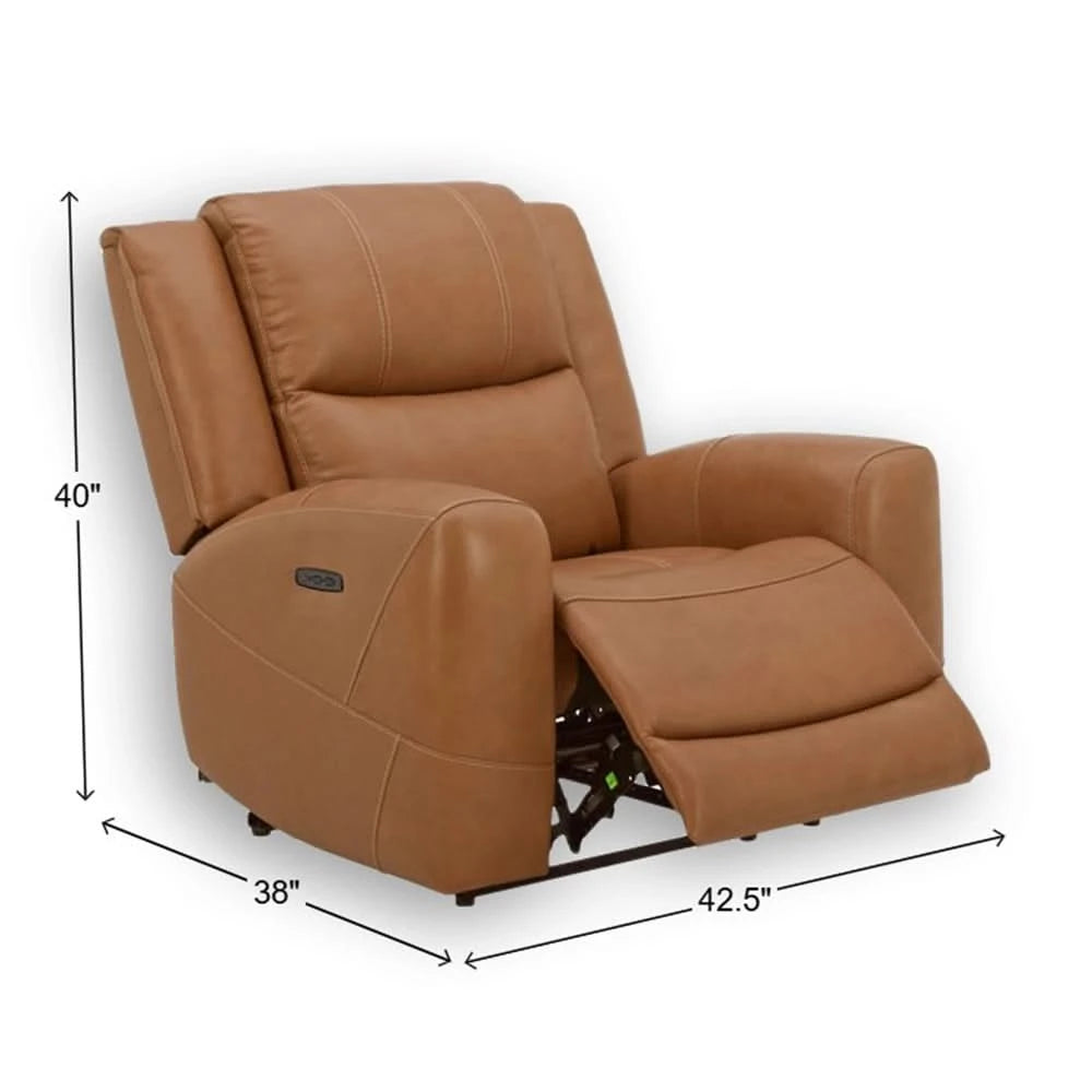 Pauline Butternut Brown Power Recliner with Power Headrest