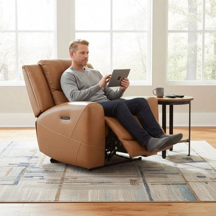 Pauline Butternut Brown Power Recliner with Power Headrest