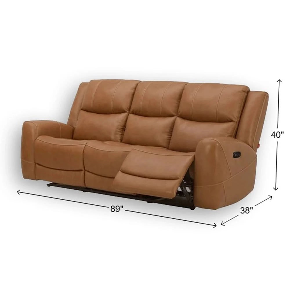 Room Package - Pauline Butternut Brown Leather Power Reclining Living Room Package with Coffee Table Set & Rug