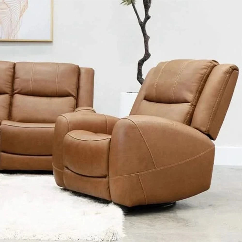 Pauline Butternut Brown Power Recliner with Power Headrest