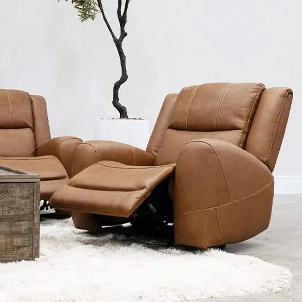Pauline Butternut Brown Power Recliner with Power Headrest