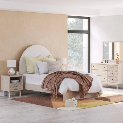 Pearl Twin 5-Piece Bedroom Set with Dresser & Mirror
