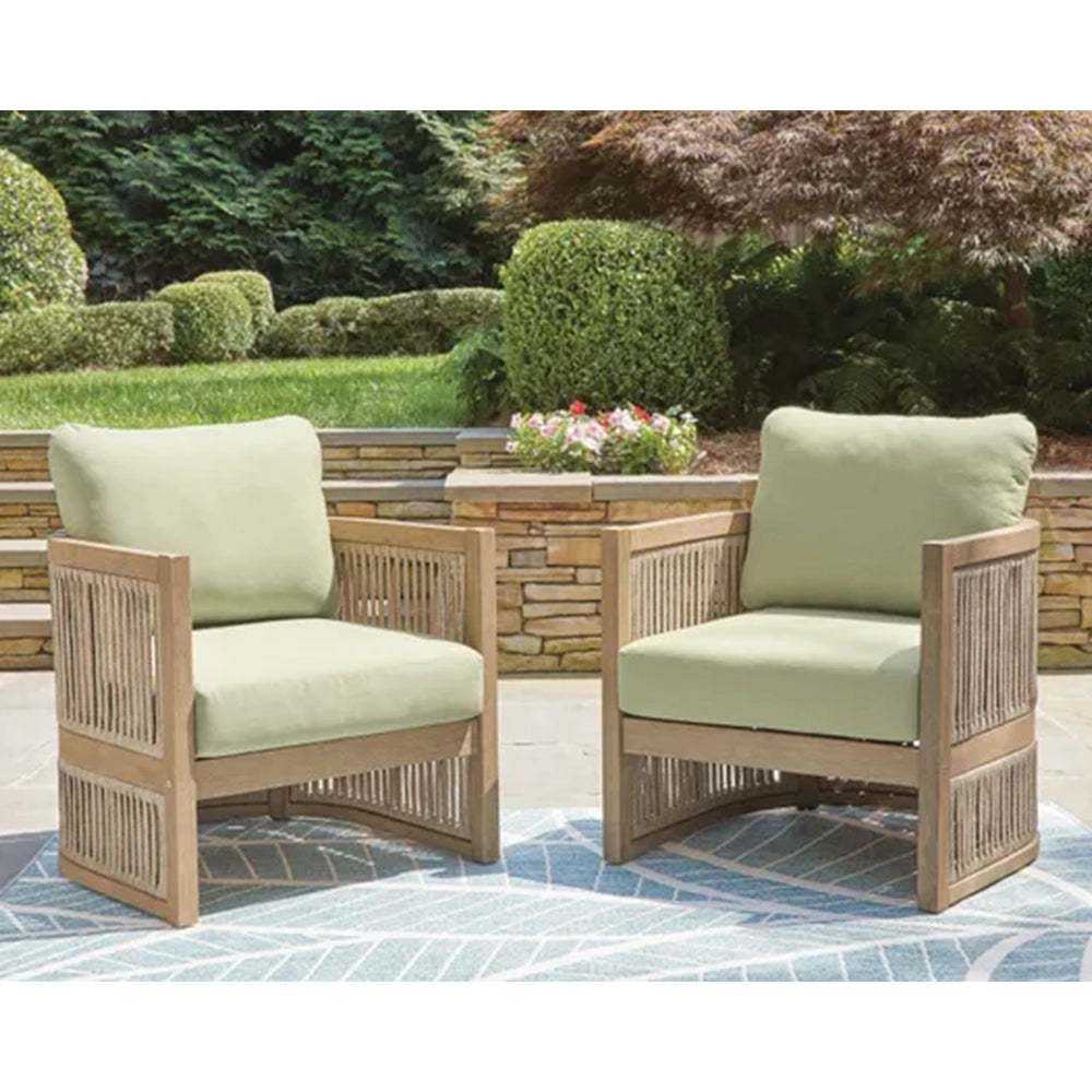 Piedra Beige and Green 4-Piece Outdoor Seating Set