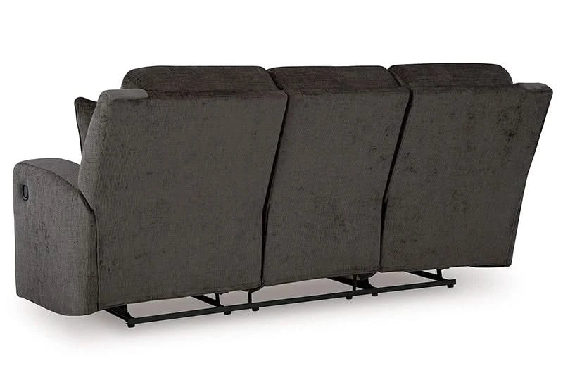 Piper Grey Reclining Console Loveseat with Storage & Cup Holders