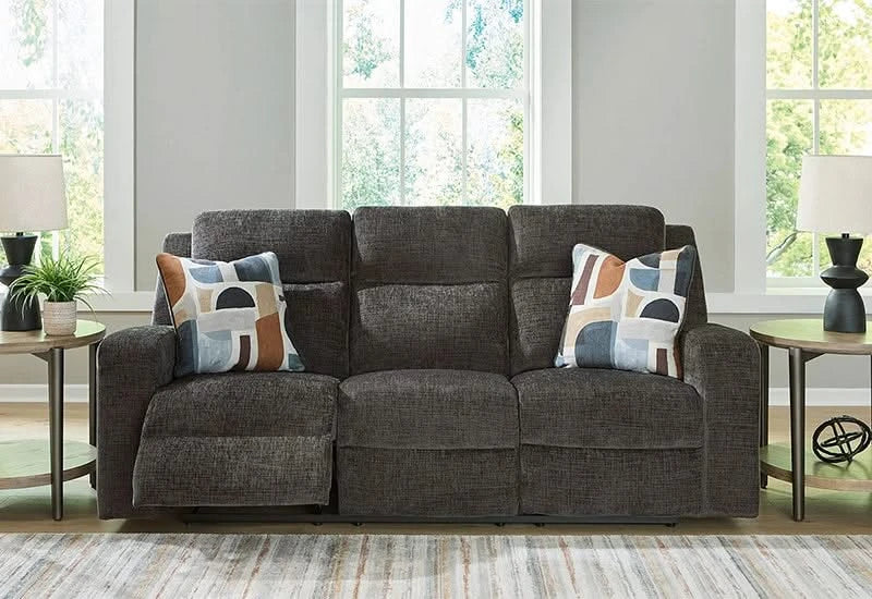 Piper Grey Reclining Living Room Set with Sofa, Console Loveseat & Recliner