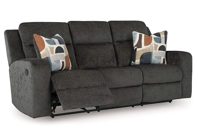 Piper Grey Reclining Living Room Set with Sofa, Console Loveseat & Recliner