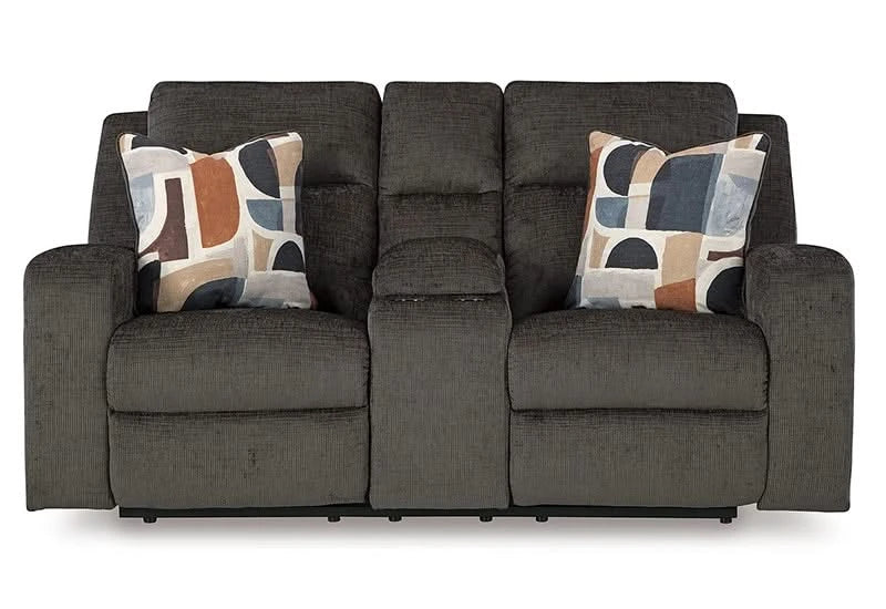 Piper Grey Reclining Living Room Set with Sofa, Console Loveseat & Recliner