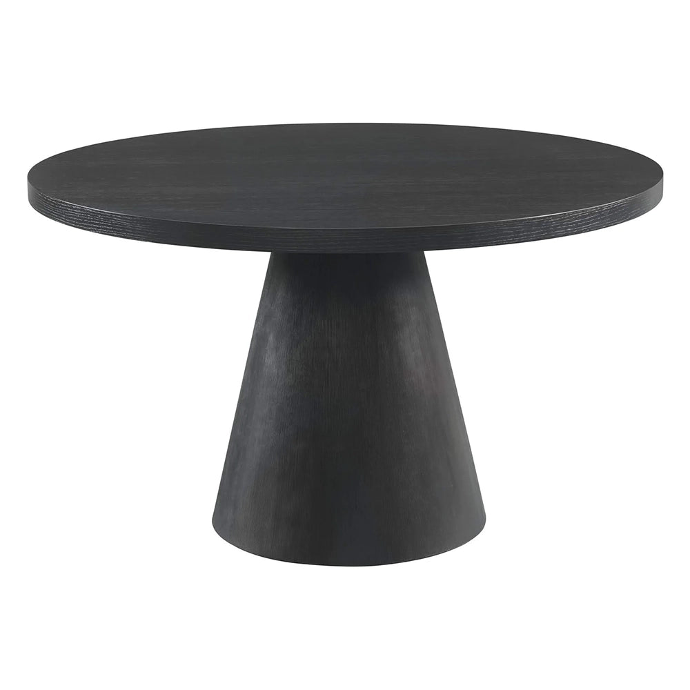 Portland Black 5PC Dining Set with Grey Upholstered Chairs