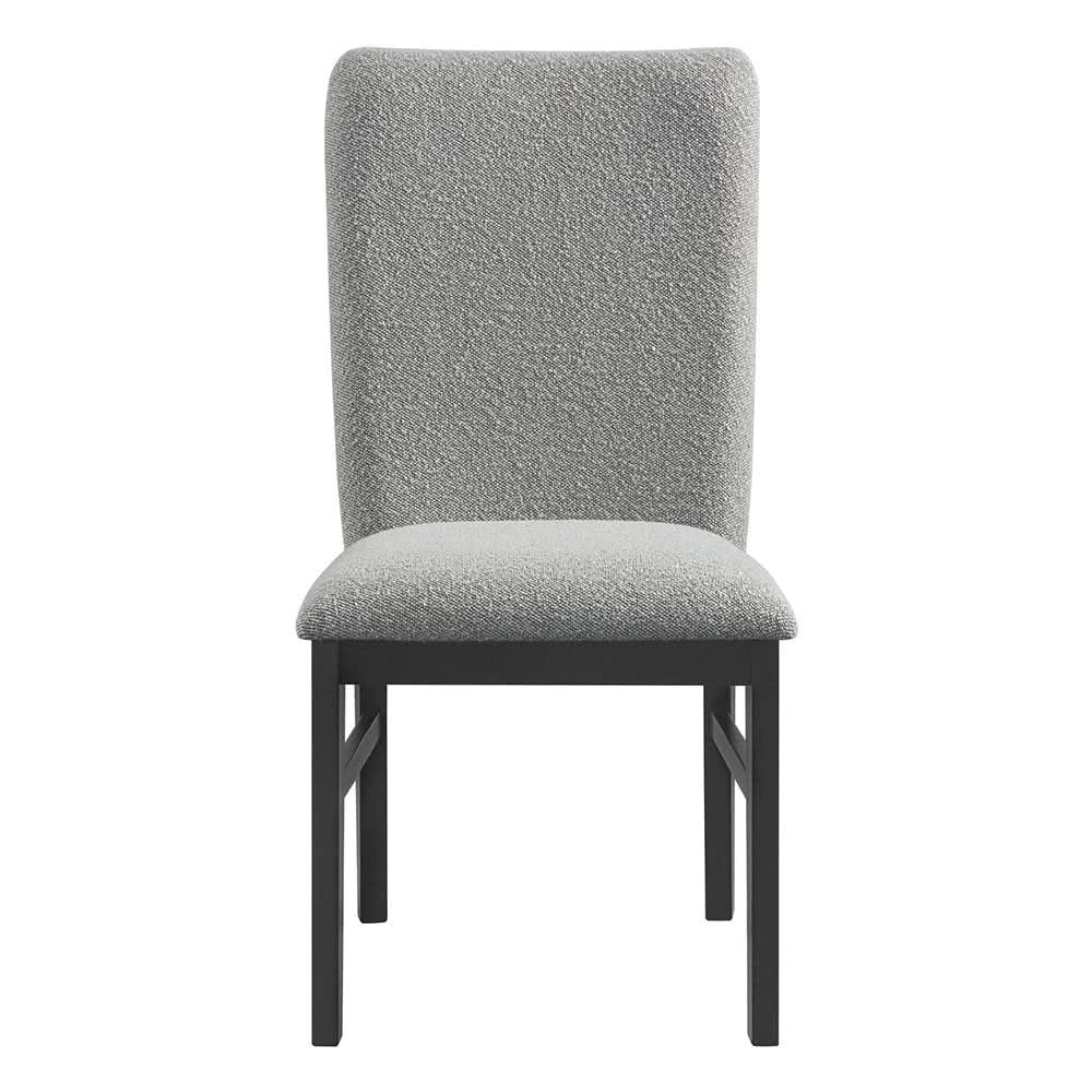 Portland Black 5PC Dining Set with Grey Upholstered Chairs