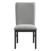 Portland Black Dining Chair with Grey Upholstered Seat
