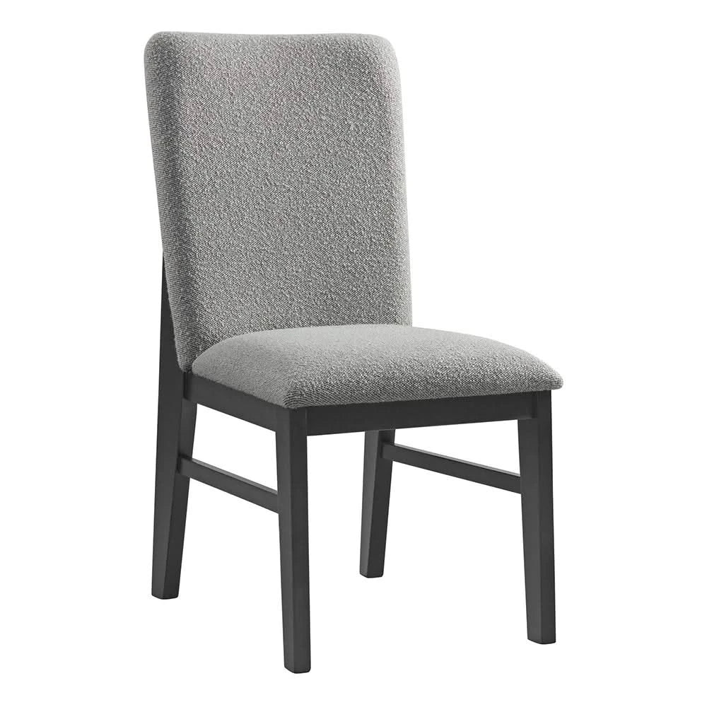 Portland Black 5PC Dining Set with Grey Upholstered Chairs