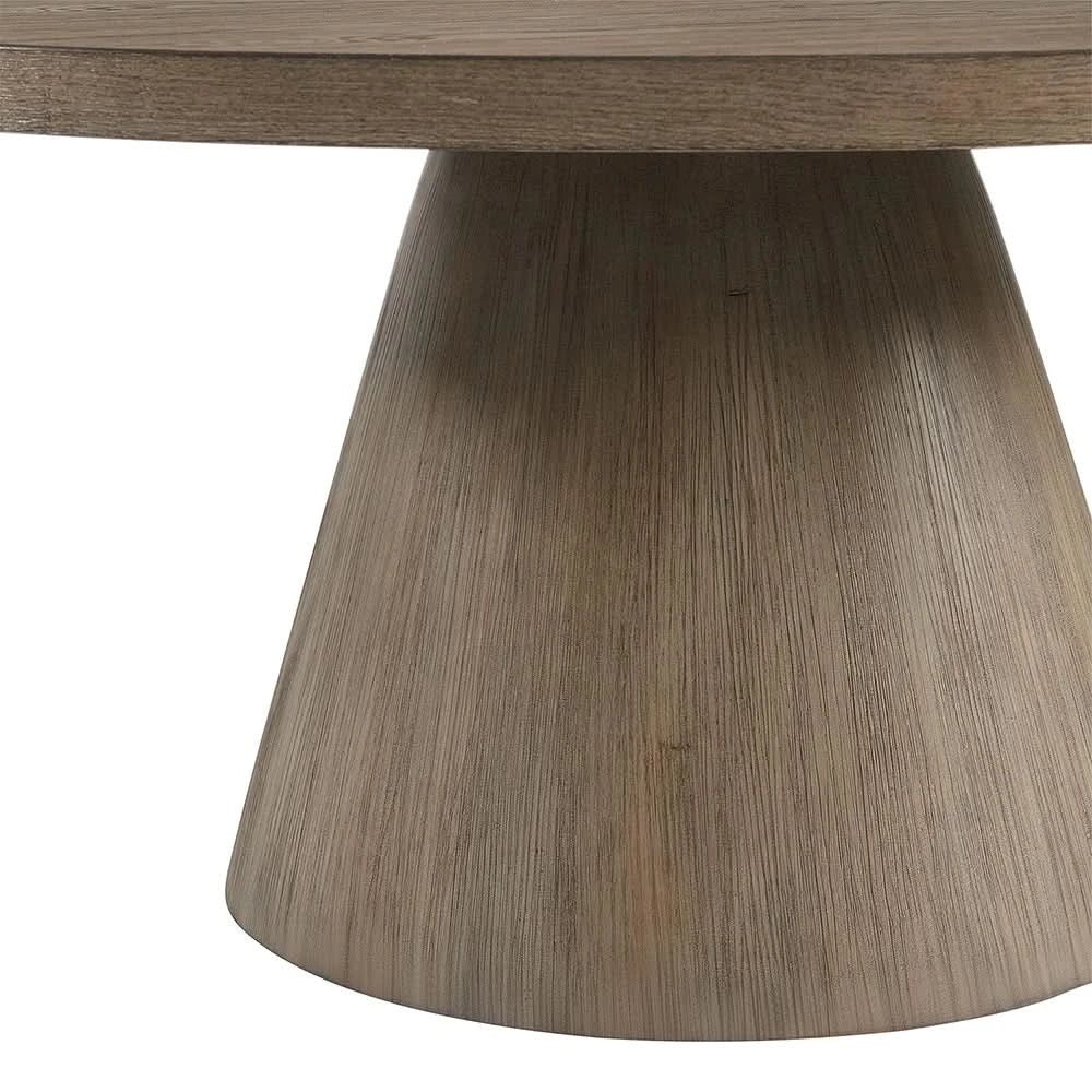 Portland Grey Round Cocktail Table with Pedestal Base and Scandinavian Design