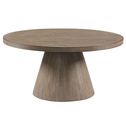 Portland Grey Round Cocktail Table with Pedestal Base and Scandinavian Design