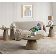Portland Grey 3PC Cocktail Table Set with Pedestal Base and Scandinavian Design