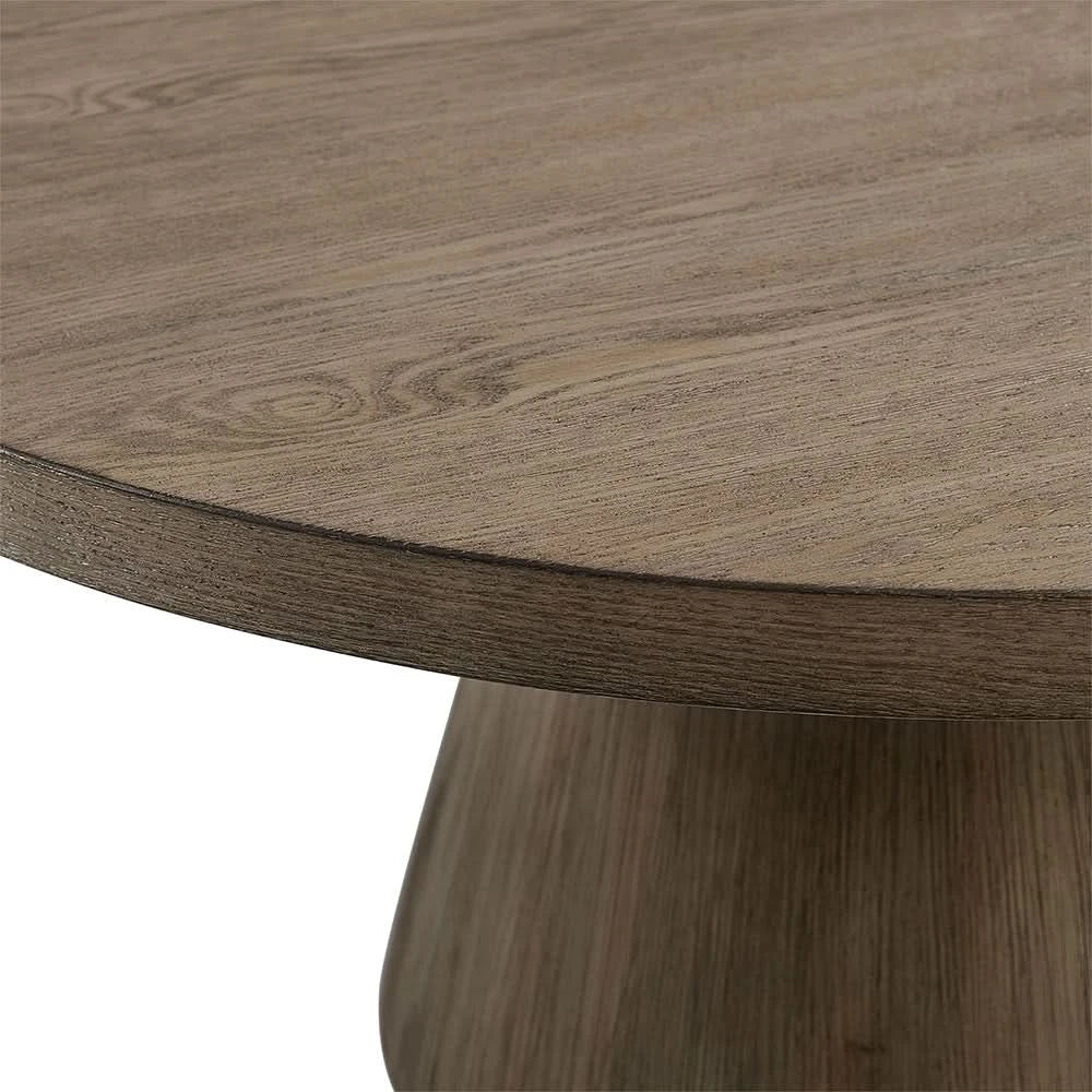 Portland Grey End Table with Pedestal Base and Scandinavian Design