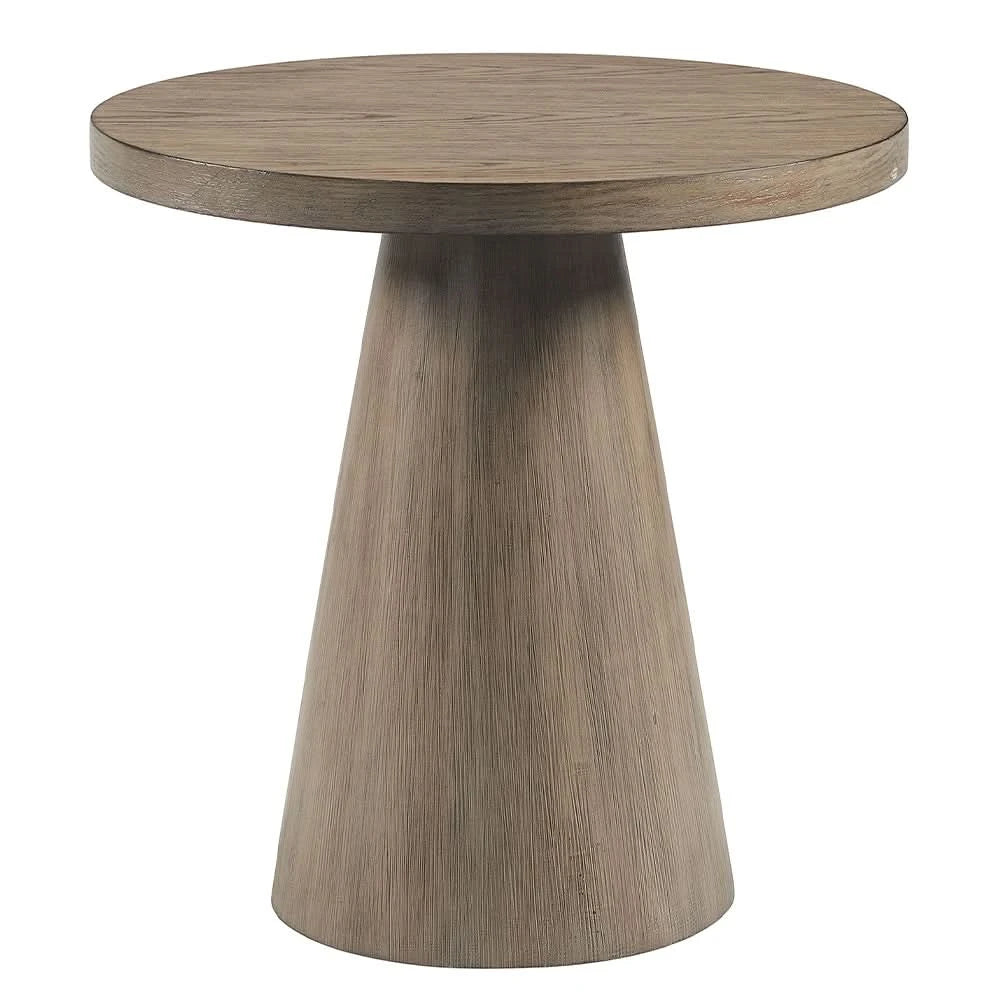 Portland Grey End Table with Pedestal Base and Scandinavian Design