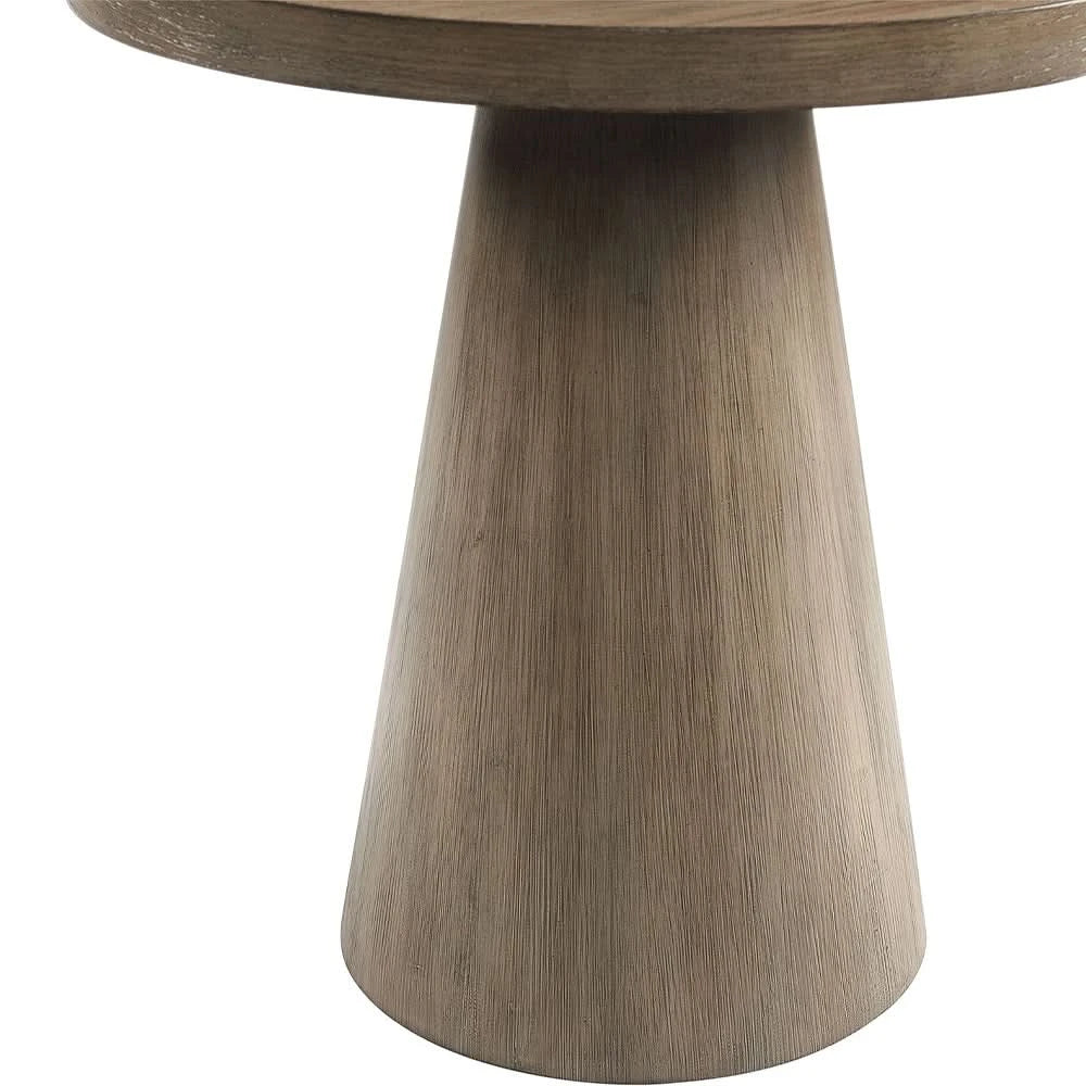 Portland Grey End Table with Pedestal Base and Scandinavian Design