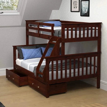 Bennett Cappuccino Twin Over Full Bunk Bed