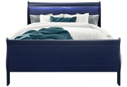 Charlie Blue Queen Bed with LED Lighting and Modern Design