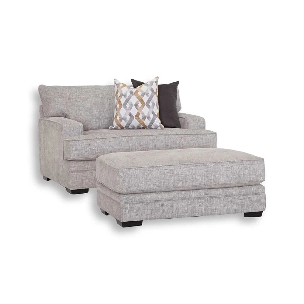 Protege Tan Contemporary Chair and a Half with Track Arms and Accent Pillows