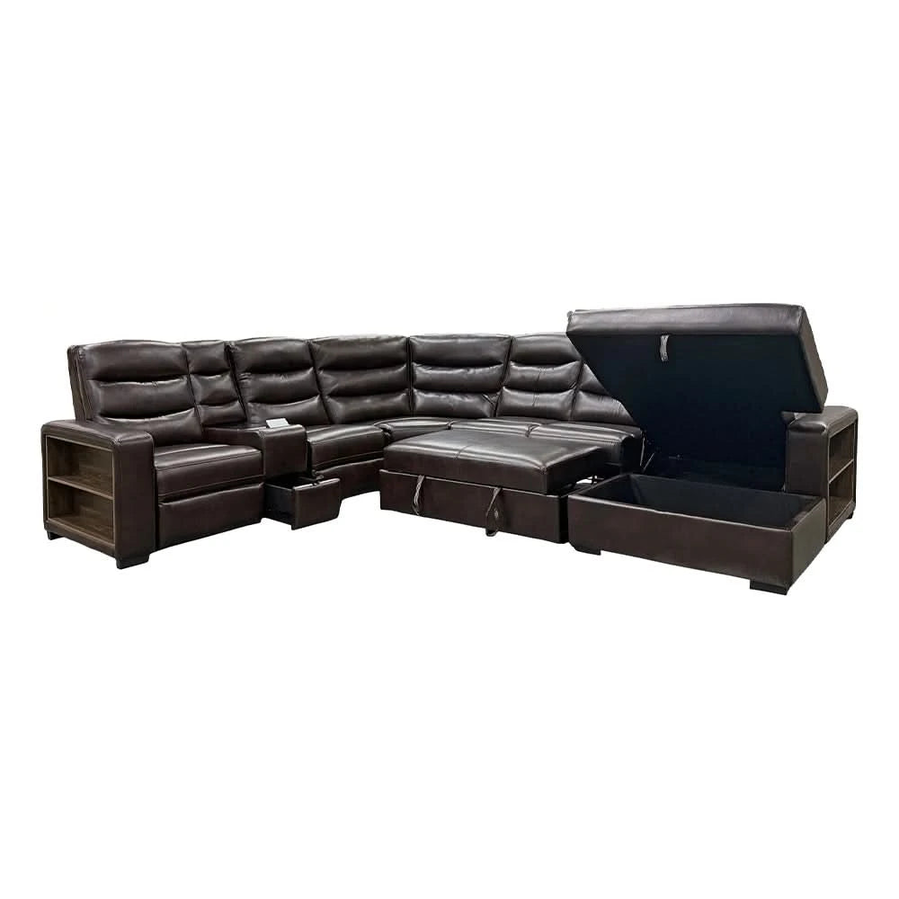 Rhodes Power 6PC Functional Sectional with Reclining Seats, Storage & Console