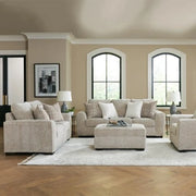 Ritz Taupe Contemporary Sofa and Loveseat Living Room Set with Accent Pillow