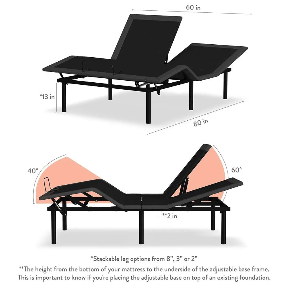 Rize Split Head Adjustable Base with Dual Control, Wireless Remotes & Custom Positioning