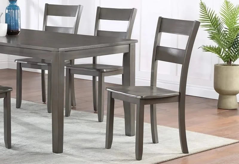 Ryan Gray Dining Side Chair with Ladder-Back Design