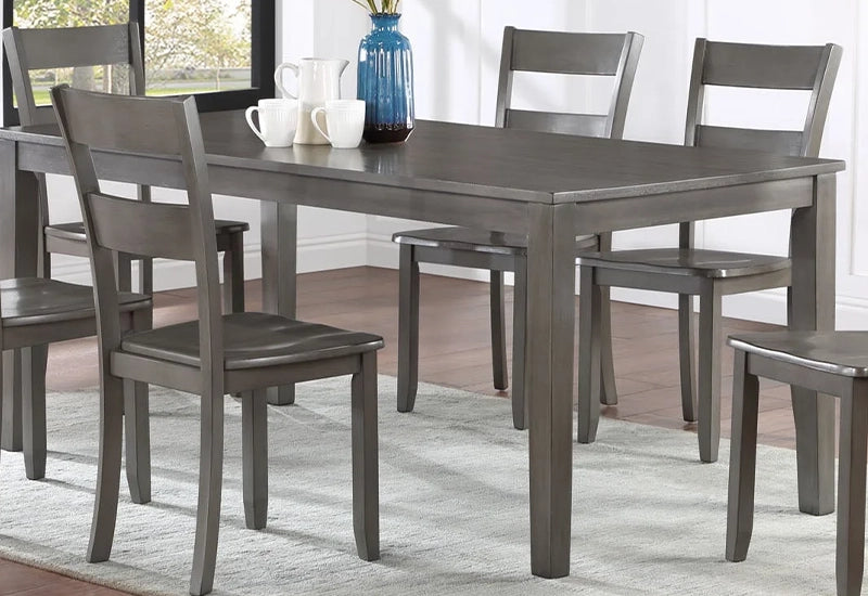 Ryan Gray 7PC Dining Set with Rectangular Table and Ladder-Back Chairs