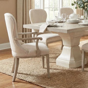 Santa Cruz Light Wood Contemporary Arm Chair with Upholstered Seat and Curved Back