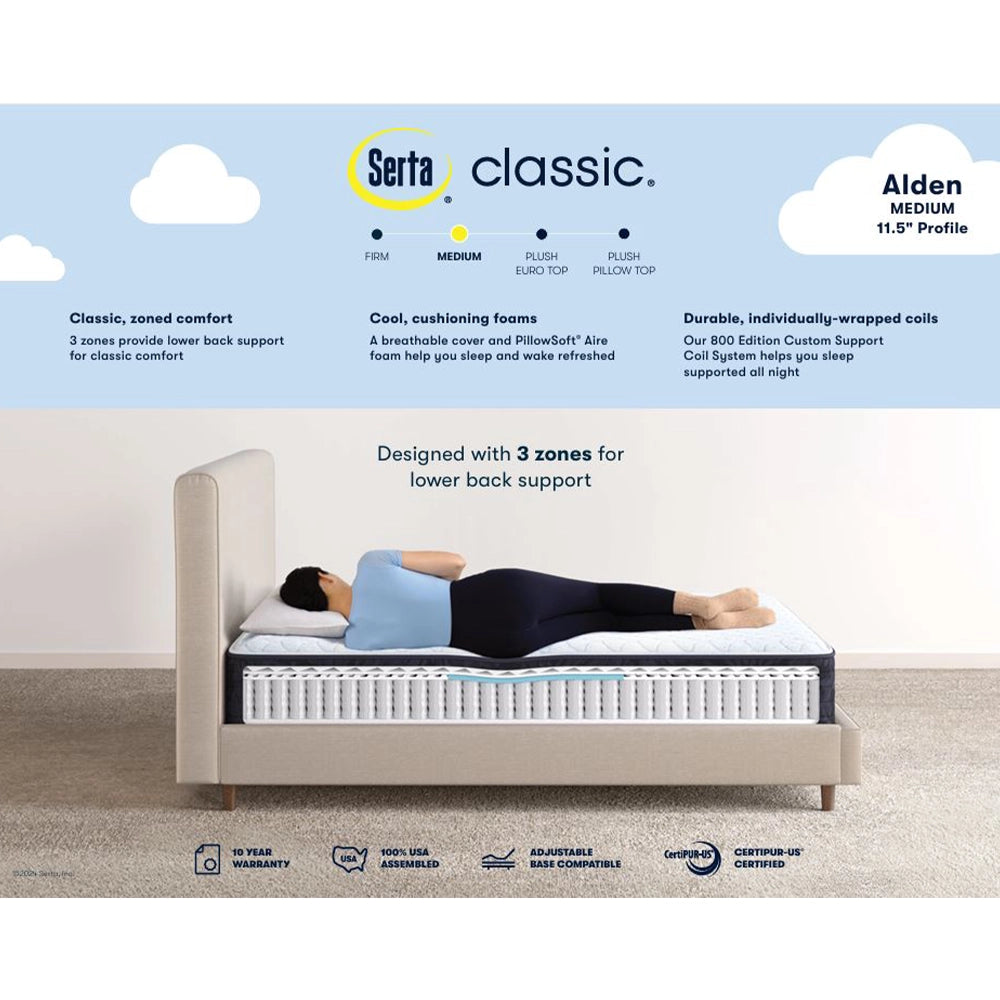 Serta Classic Alden 11.5-Inch Medium Tight Top Mattress