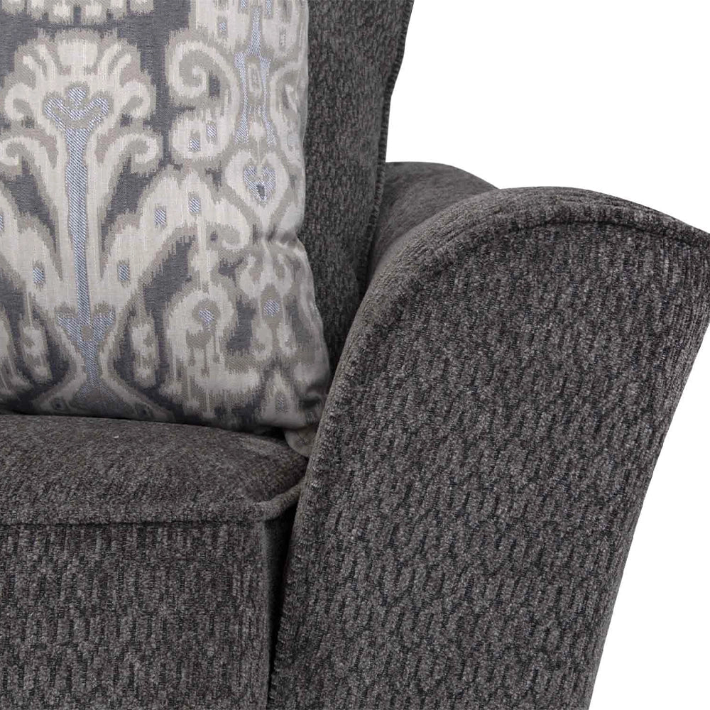 Shasta Charcoal 2-Piece Sectional with Accent Pillows