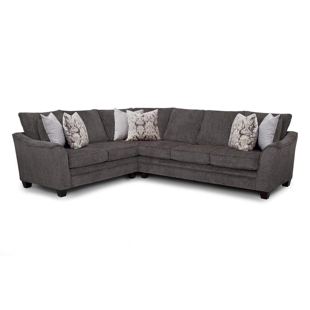 Shasta Charcoal 2-Piece Sectional with Accent Pillows