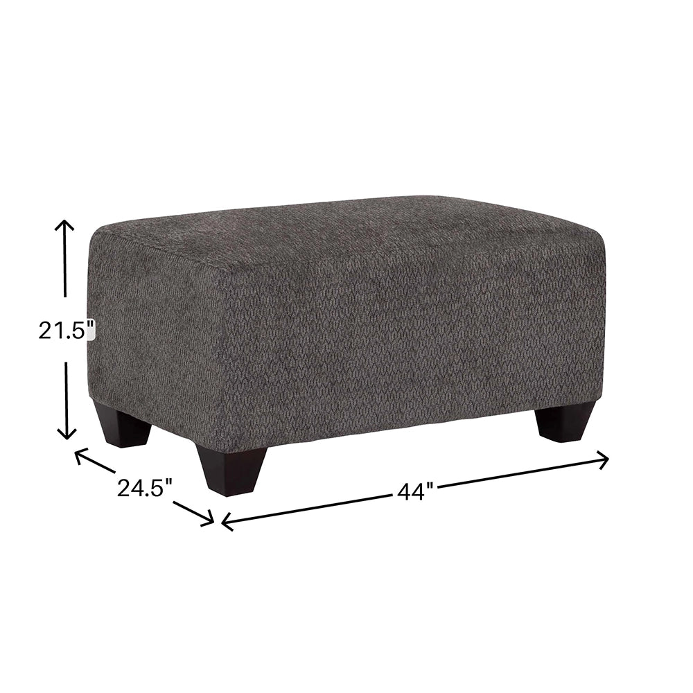 Shasta Charcoal Oversized Cocktail Ottoman