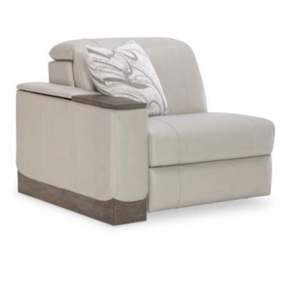 Silverstream Silver 6-Piece Power Reclining Sectional with Wireless Charging and Wood Console