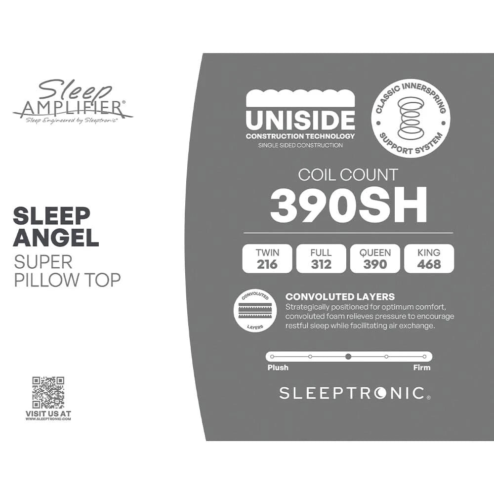 Sleep Angel® Super Euro Pillow Top Mattress with Plush Comfort and Innerspring Support