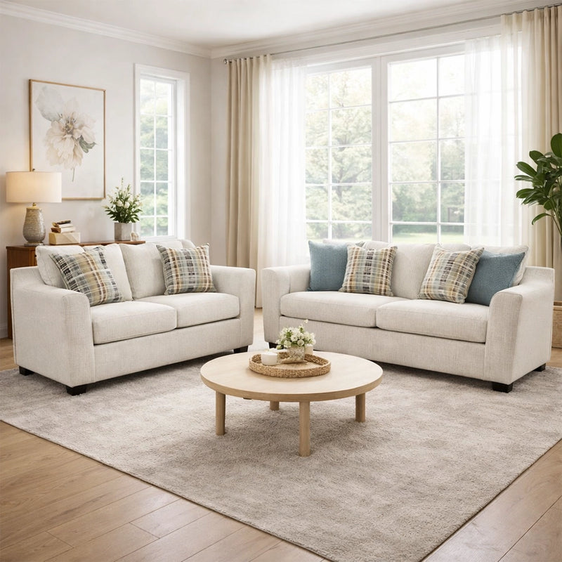 Stark Porcelain Living Room Set – Sleek Contemporary Style in a Soft Neutral Tone
