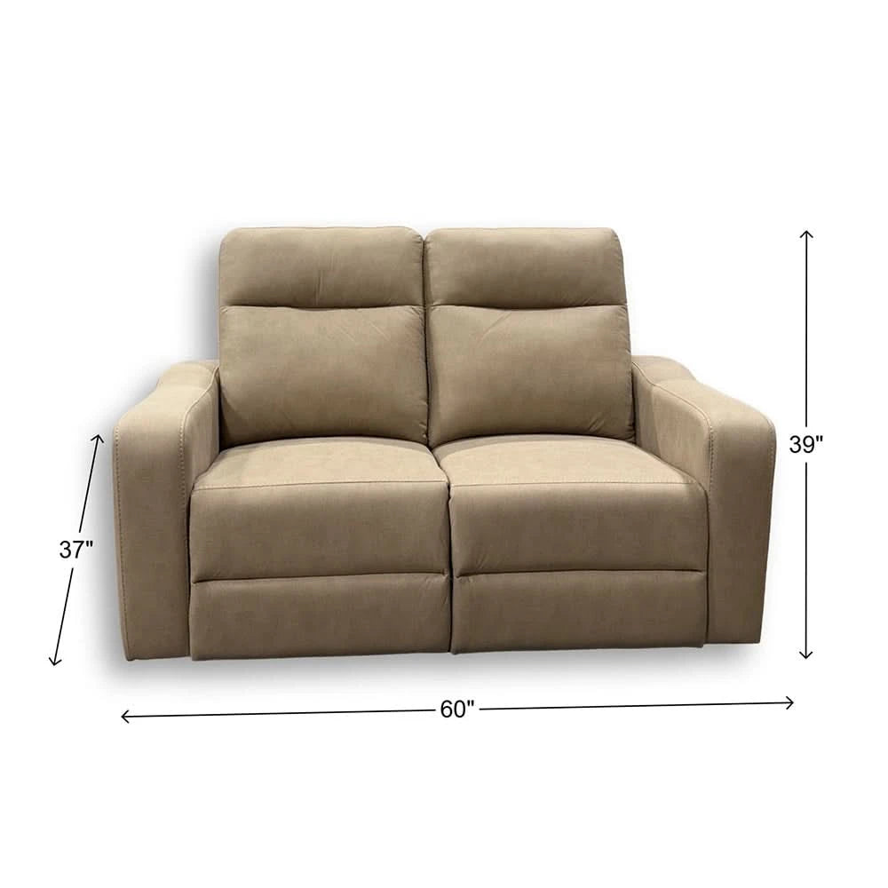 Room Package - Sting Beige Reclining Sofa and Loveseat Living Room Package with Round Coffee Table Set & Rug