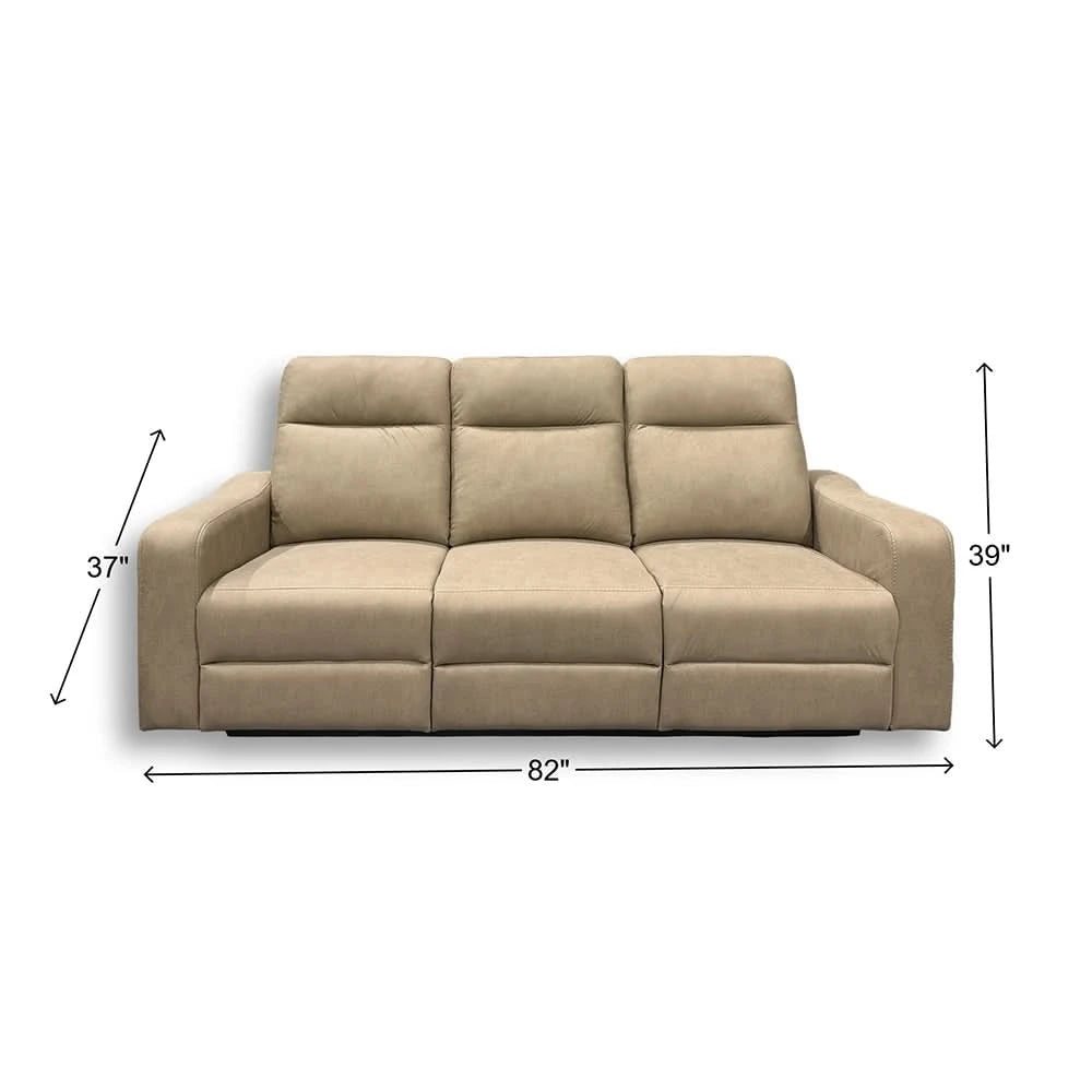 Room Package - Sting Beige Reclining Sofa and Loveseat Living Room Package with Round Coffee Table Set & Rug