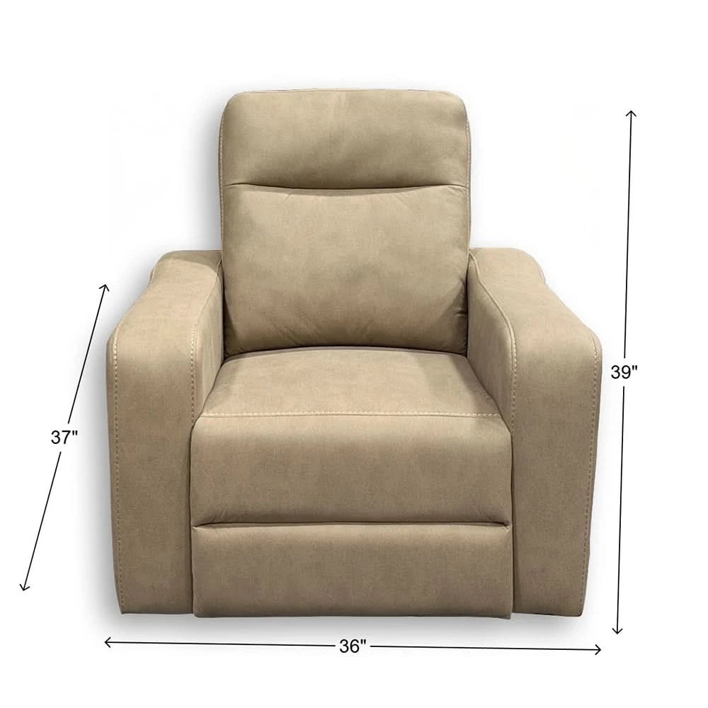 Sting Beige Manual Recliner with Plush Cushioning