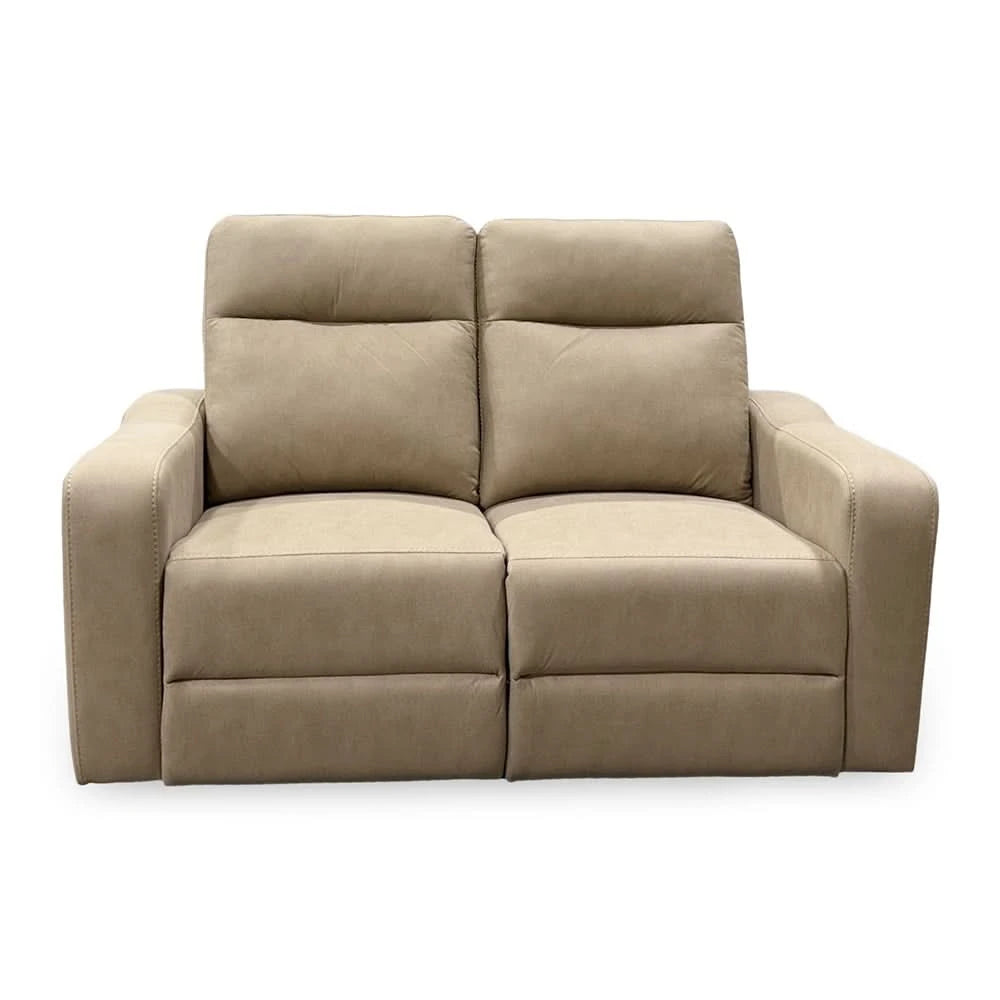Sting Beige Manual Reclining Loveseat with Plush Cushioning