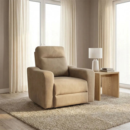 Sting Beige Manual Recliner with Plush Cushioning