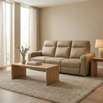 Sting Beige Manual Reclining Sofa with Plush Cushioning
