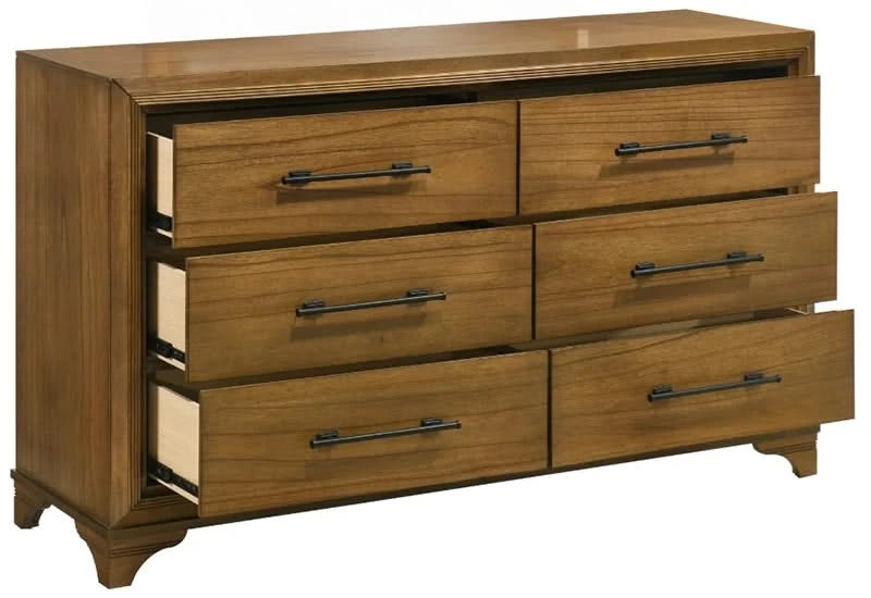 Talcott Honey Wood 5PC Bedroom Set with Lighted Storage Bed