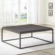 Tekoa Walnut and Dark Gray Contemporary Coffee Table with Plank Top