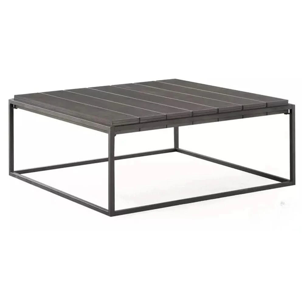 Tekoa Walnut and Dark Gray Contemporary 3PC Cocktail Table Set with Plank Top